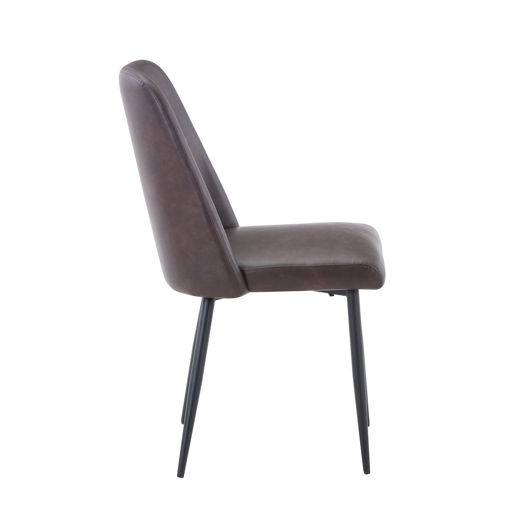 Maddox Mid-Century Modern Faux Leather Upholstered Dining Chair (Set of 2)