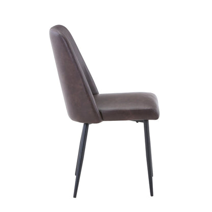 Maddox Mid-Century Modern Faux Leather Upholstered Dining Chair (Set of 2)