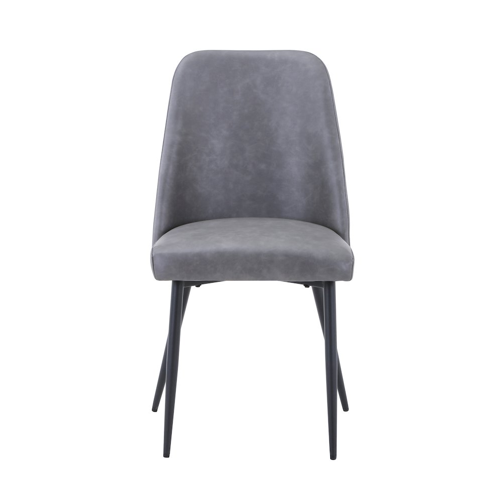 Maddox Mid-Century Modern Faux Leather Upholstered Dining Chair (Set of 2)