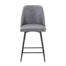 Mid-Century Modern Faux Leather Upholstered Counter Height Barstool (Set of 2)