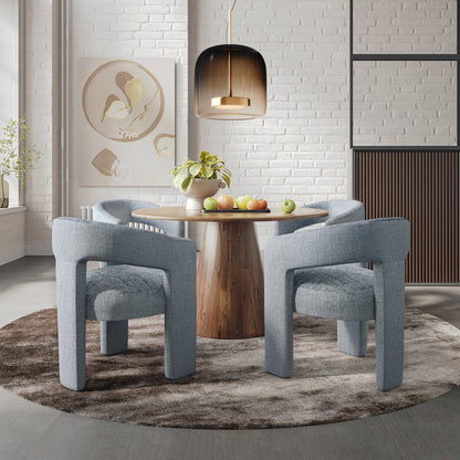 Gwen Luxury Mid-Century Modern Five Piece Dining Set with Upholstered Chairs