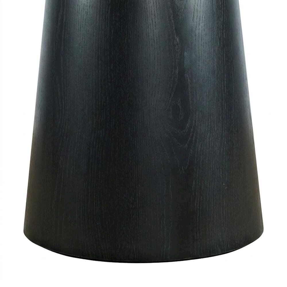 Acacia Veneer Modern Round Pedestal Dining Table, Black, 36" Counter Height