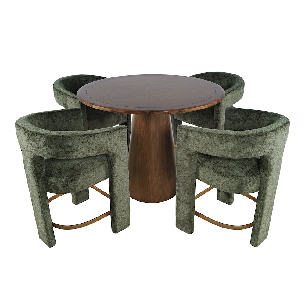 Luxury Mid-Century Modern Five Piece Counter Height Dining Set