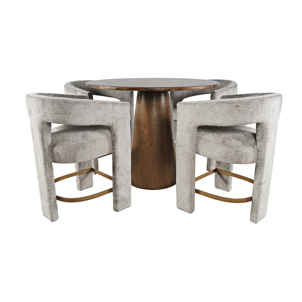 Luxury Mid-Century Modern Five Piece Counter Height Dining Set