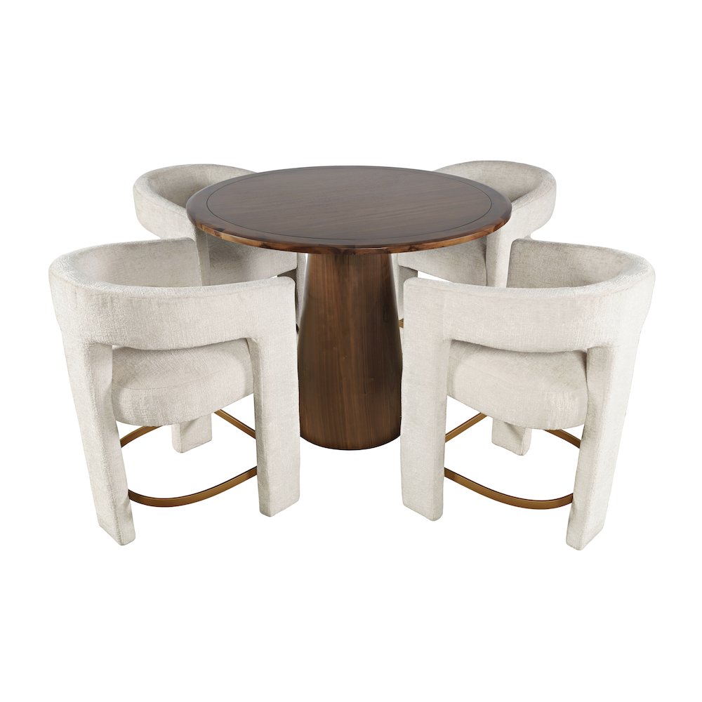 Luxury Mid-Century Modern Five Piece Counter Height Dining Set