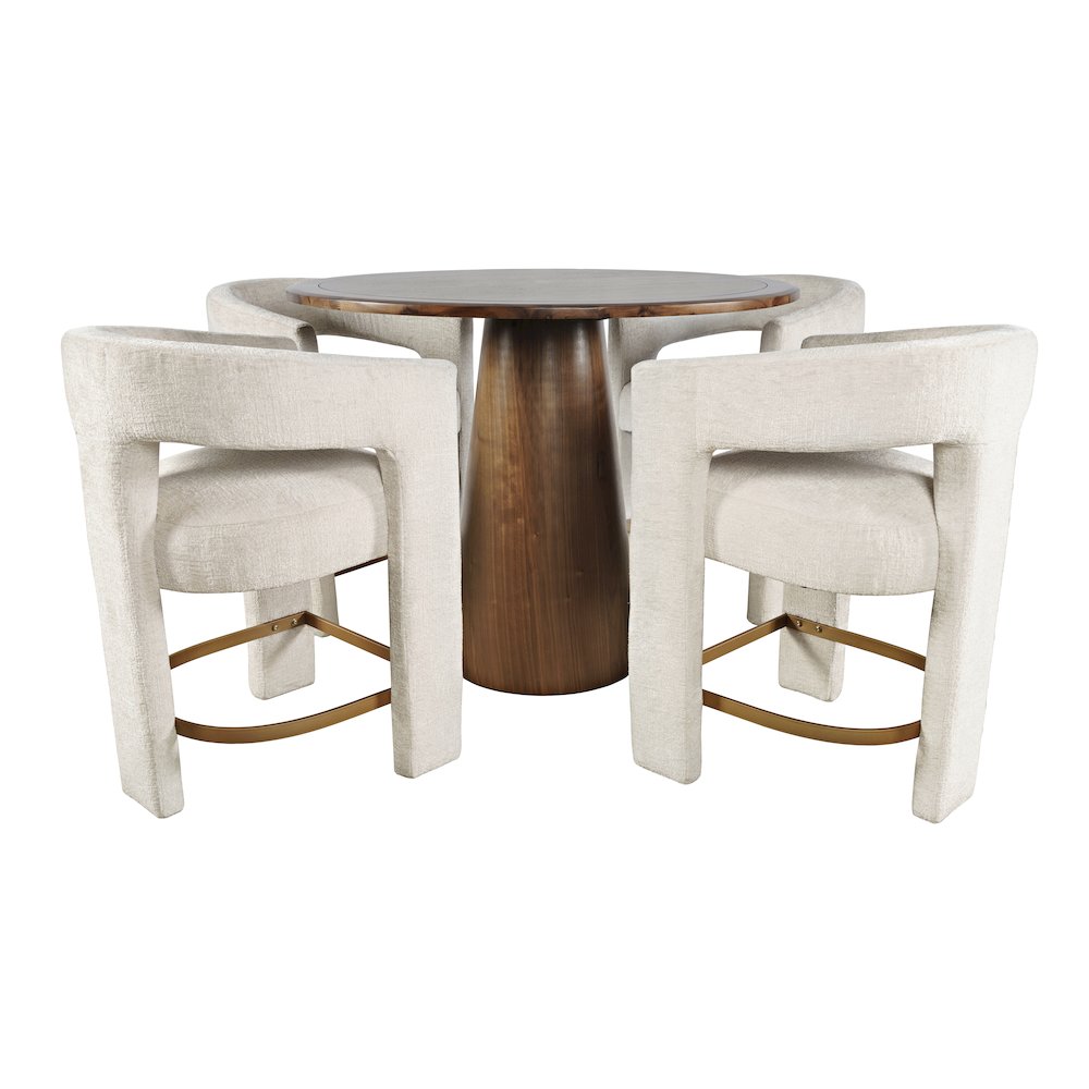 Luxury Mid-Century Modern Five Piece Counter Height Dining Set