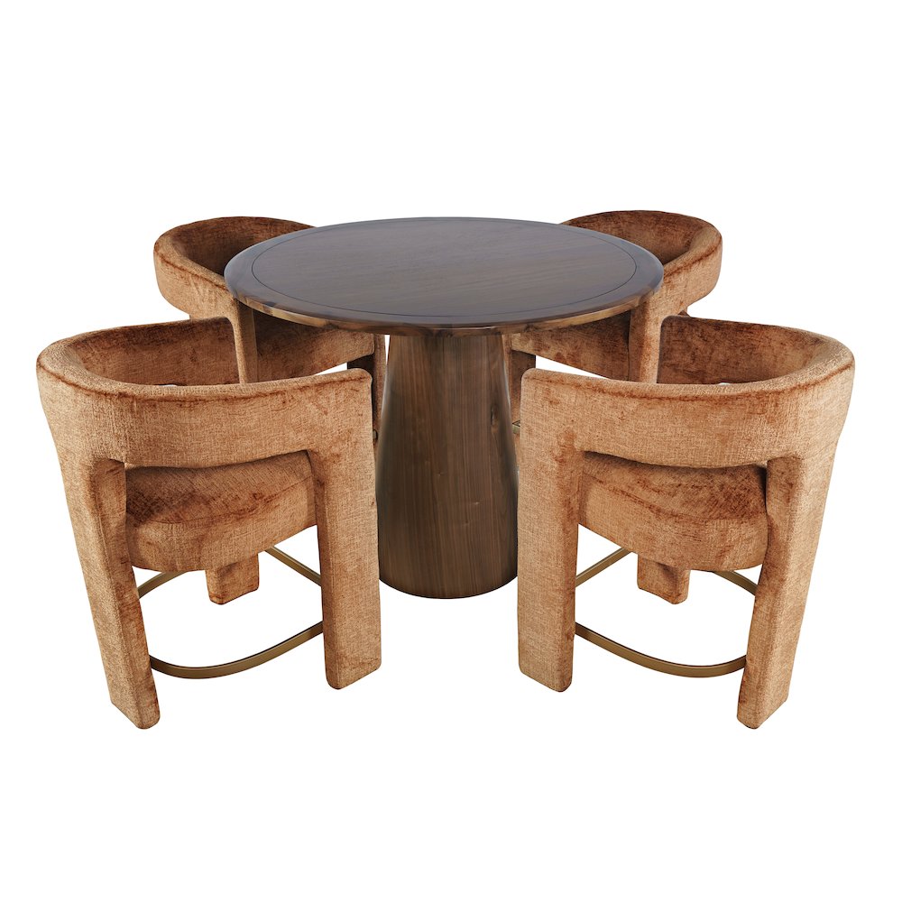 Luxury Mid-Century Modern Five Piece Counter Height Dining Set