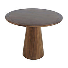Acacia Veneer Modern Round Pedestal Dining Table, Walnut, 36" Counter Height