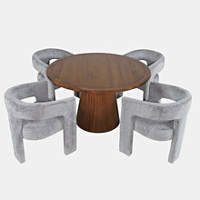 Gwen Luxury Mid-Century Modern Five Piece Dining Set with Upholstered Chairs