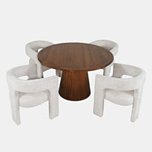 Gwen Luxury Mid-Century Modern Five Piece Dining Set with Upholstered Chairs