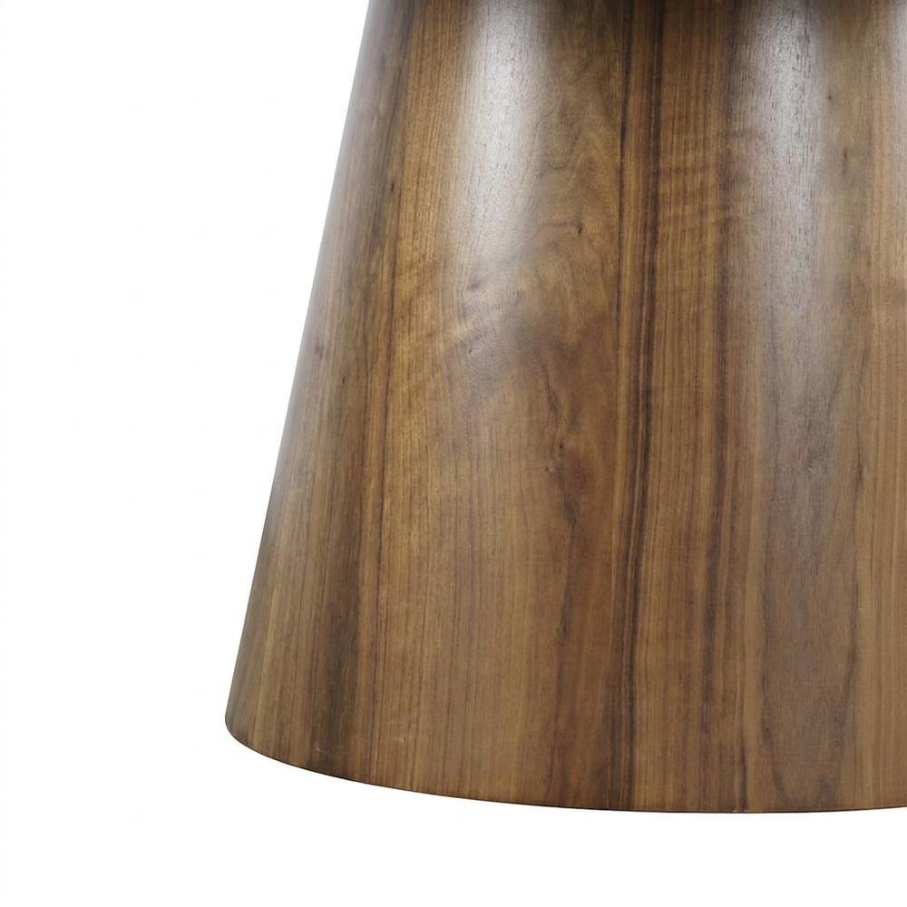 Acacia Veneer Modern Round Pedestal Dining Table, Walnut, 30" Dining Height