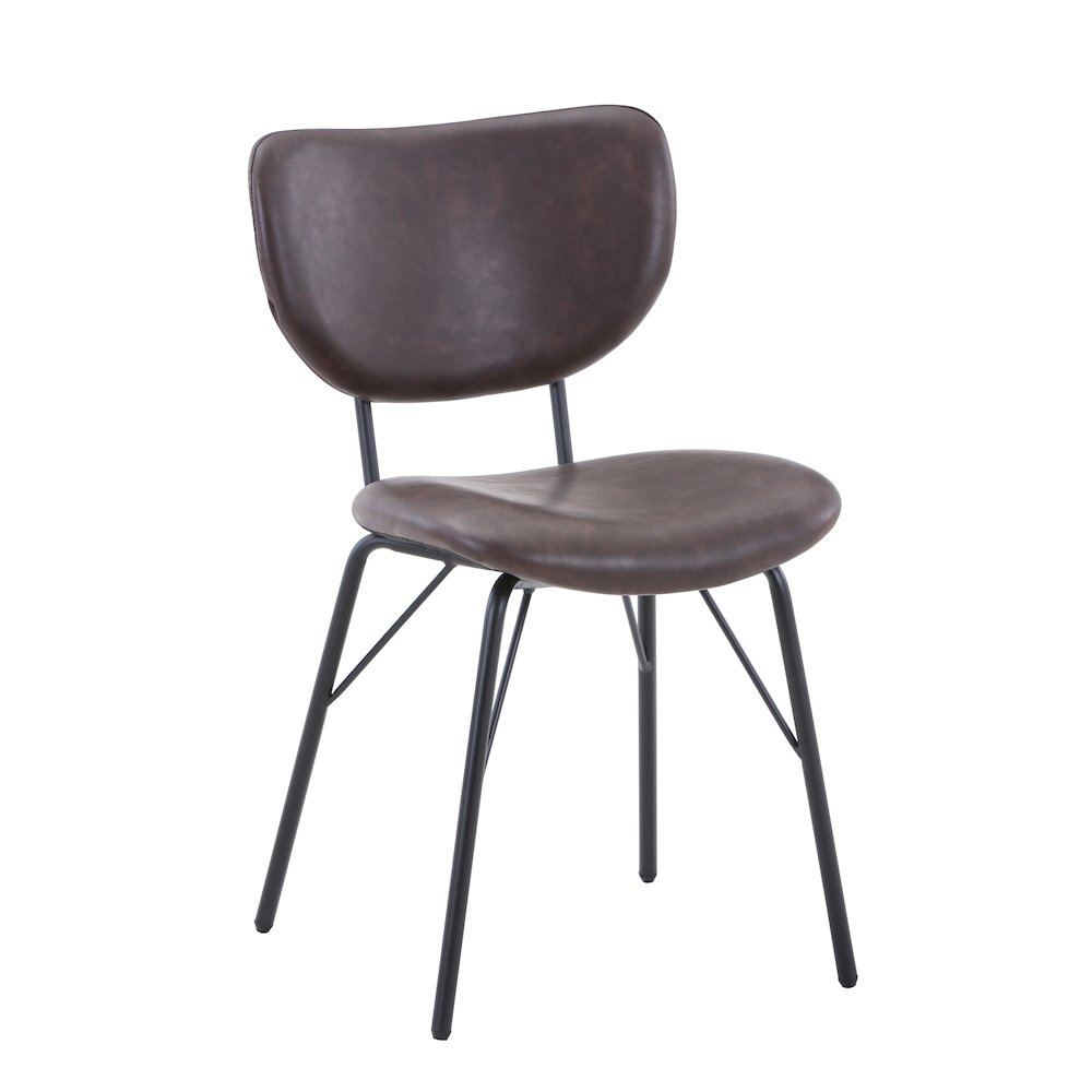 Contemporary Modern Faux Leather Split-Back Upholstered Dining Chair (Set of 2)