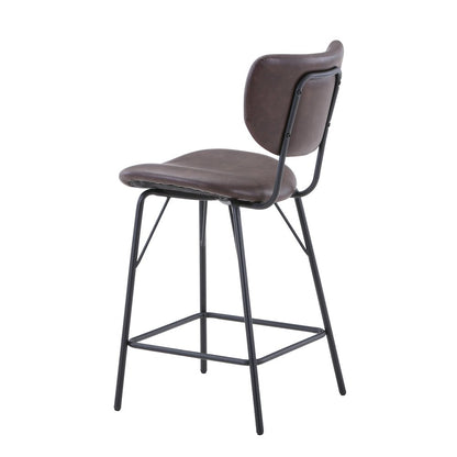 Modern Faux Leather Split-Back Upholstered Counter Height Barstool (Set of 2)