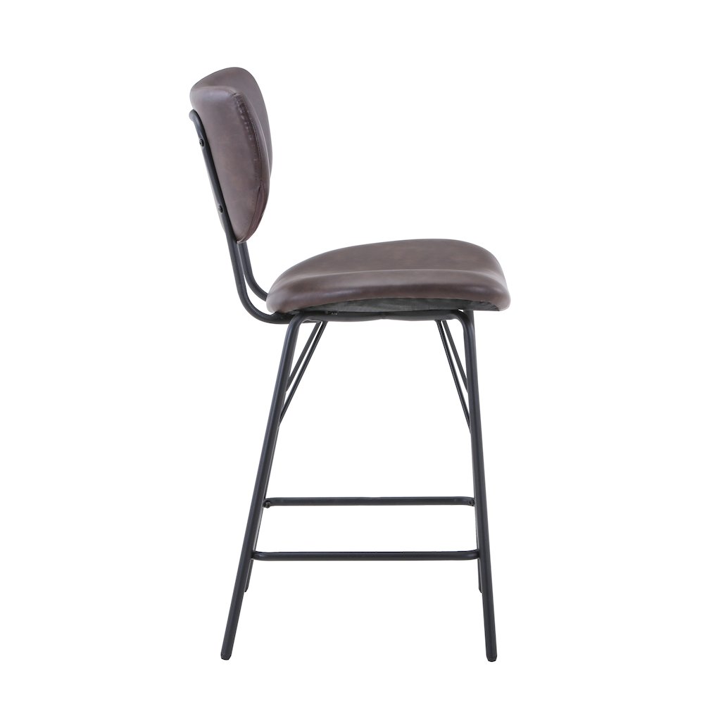 Modern Faux Leather Split-Back Upholstered Counter Height Barstool (Set of 2)