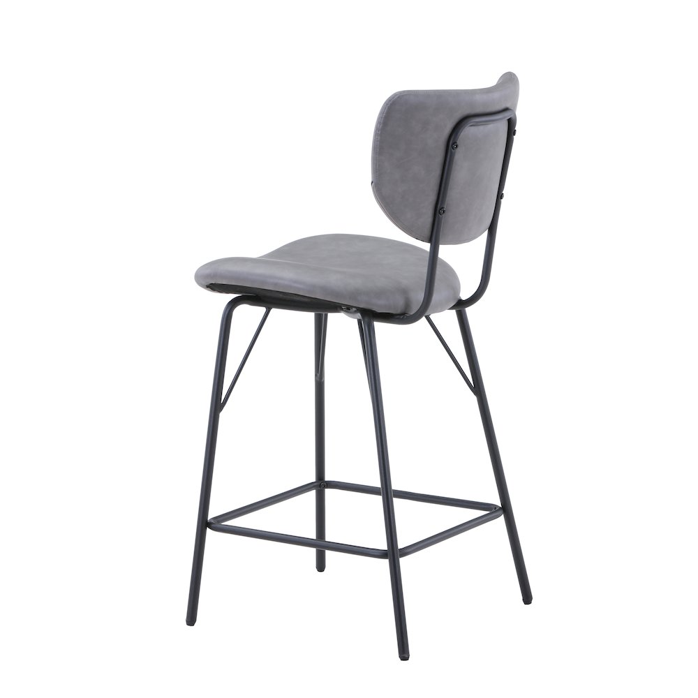 Modern Faux Leather Split-Back Upholstered Counter Height Barstool (Set of 2)