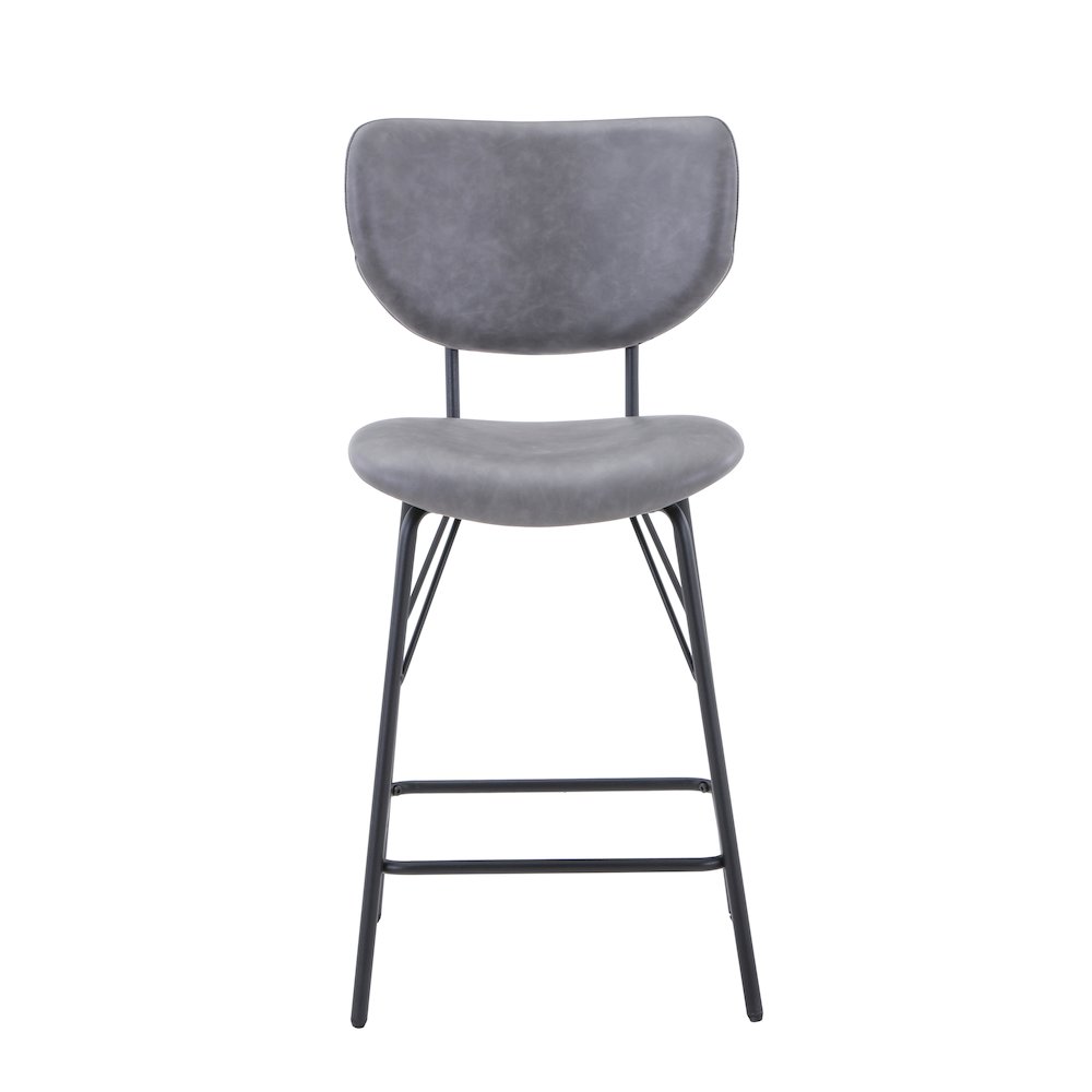 Modern Faux Leather Split-Back Upholstered Counter Height Barstool (Set of 2)