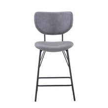 Modern Faux Leather Split-Back Upholstered Counter Height Barstool (Set of 2)