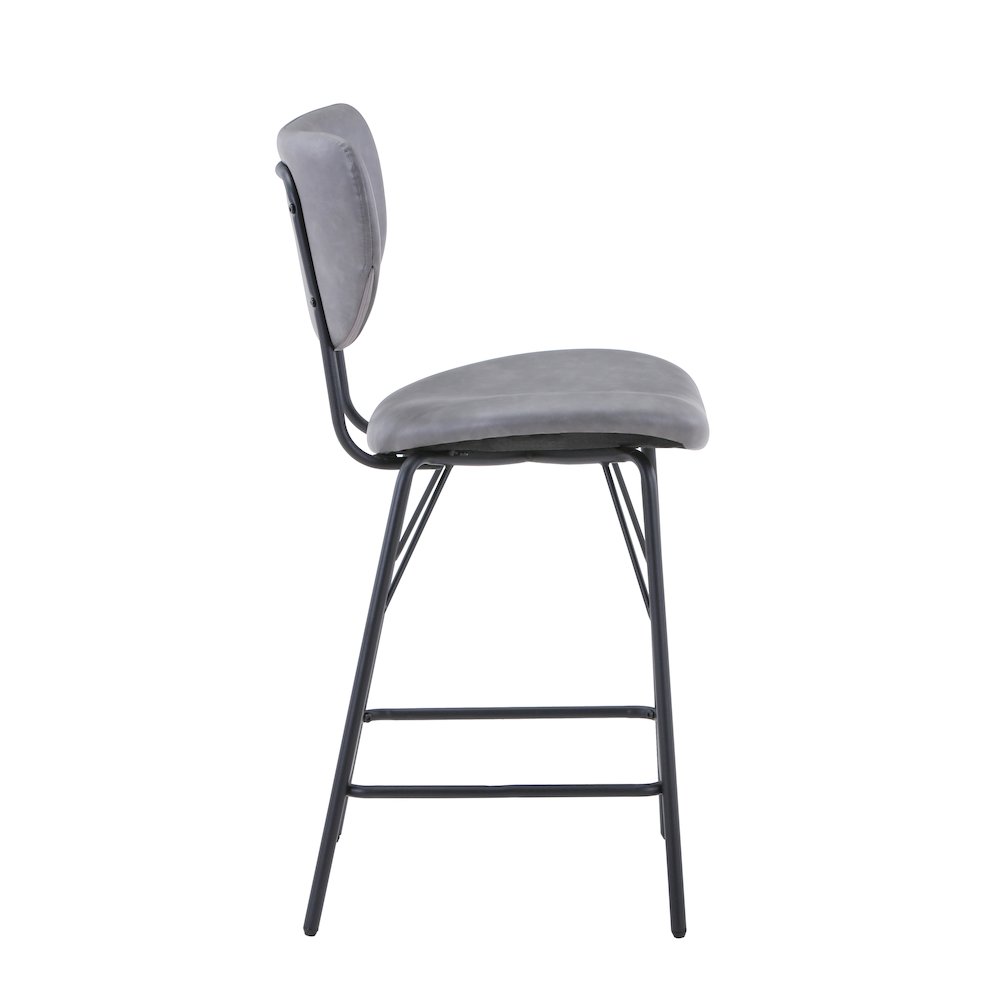 Modern Faux Leather Split-Back Upholstered Counter Height Barstool (Set of 2)