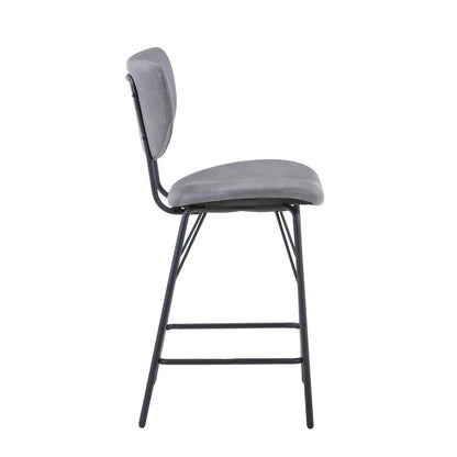 Modern Faux Leather Split-Back Upholstered Counter Height Barstool (Set of 2)