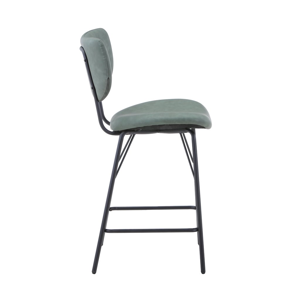 Modern Faux Leather Split-Back Upholstered Counter Height Barstool (Set of 2)