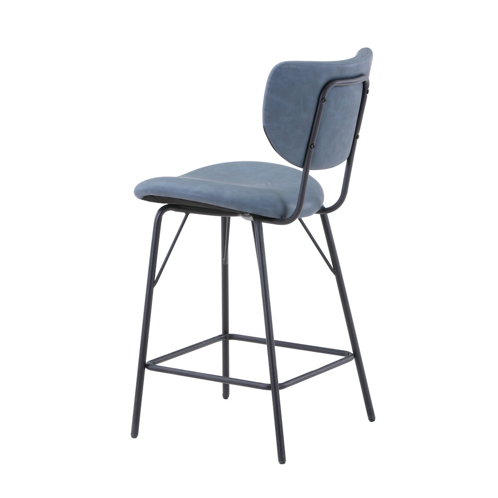 Modern Faux Leather Split-Back Upholstered Counter Height Barstool (Set of 2)