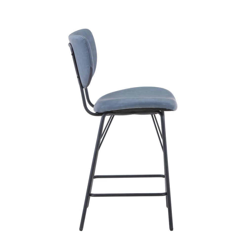 Modern Faux Leather Split-Back Upholstered Counter Height Barstool (Set of 2)
