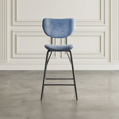 Modern Faux Leather Split-Back Upholstered Counter Height Barstool (Set of 2)