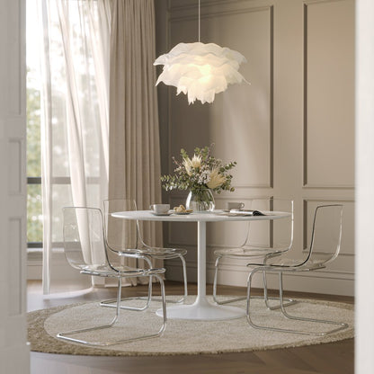 Rowan 42" Modern Luxury Pedestal Round Marble Dining Table
