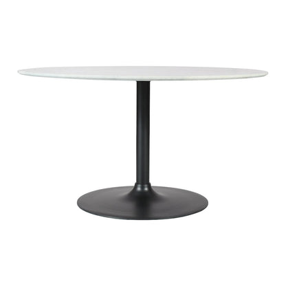 Rowan 54" Modern Luxury Pedestal Round Marble Dining Table