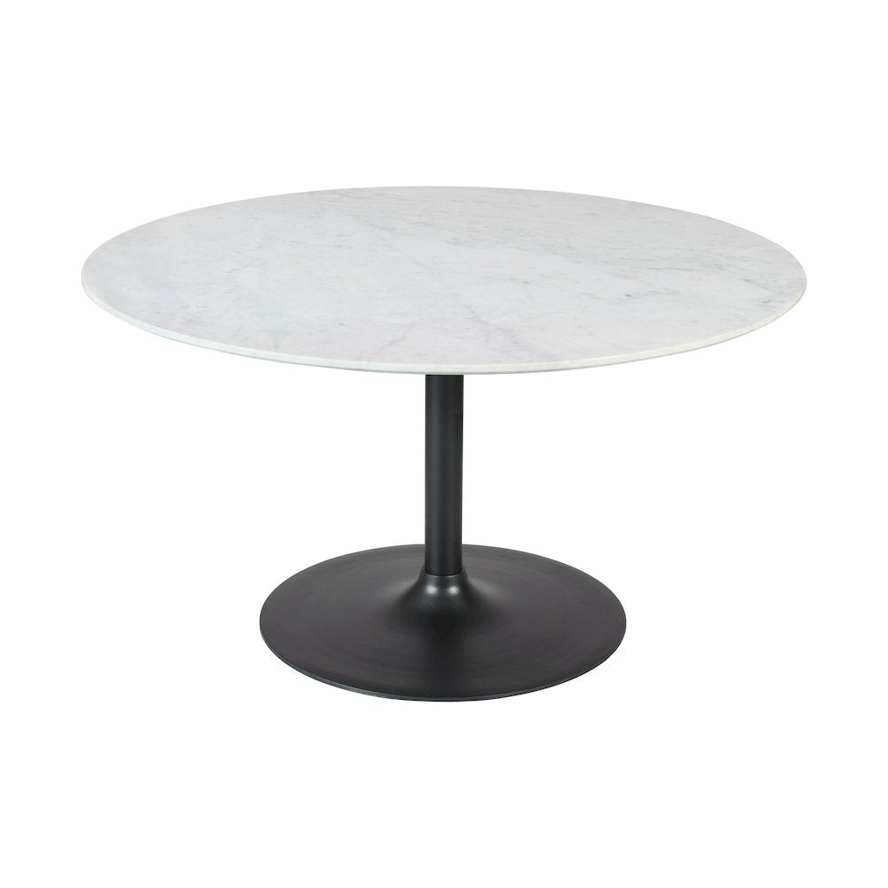Rowan 54" Modern Luxury Pedestal Round Marble Dining Table
