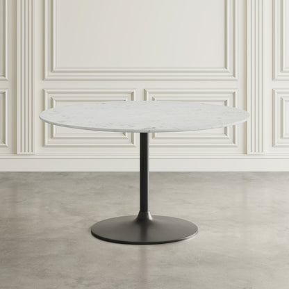 Rowan 54" Modern Luxury Pedestal Round Marble Dining Table
