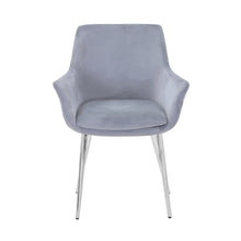 Stella Contemporary Modern Upholstered Platinum Dining Chair with Chrome Legs (Set of 2)