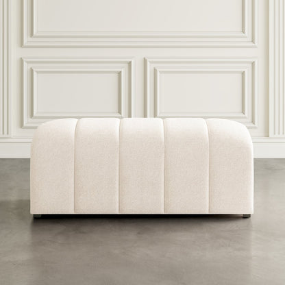 Tess Contemporary Modern Ivory Boucle Upholstered Plush Bench