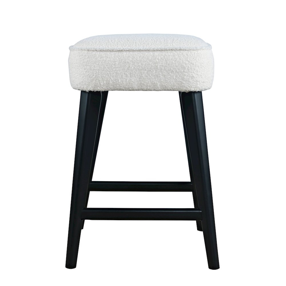 Wes Mid-Century Modern Boucle Upholstery Backless Counter Barstool (Set of 2)