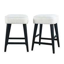 Wes Mid-Century Modern Boucle Upholstery Backless Counter Barstool (Set of 2)