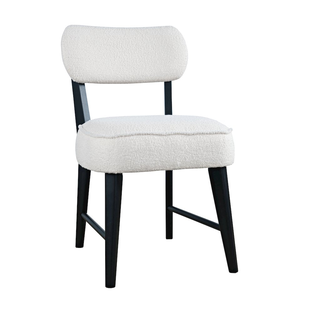 Wes Mid-Century Modern Boucle Upholstery Dining Chair (Set of 2)