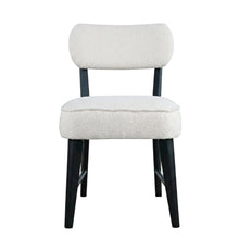 Boucle Upholstered Mid-Century Modern Dining Chairs, Black, Set of 2