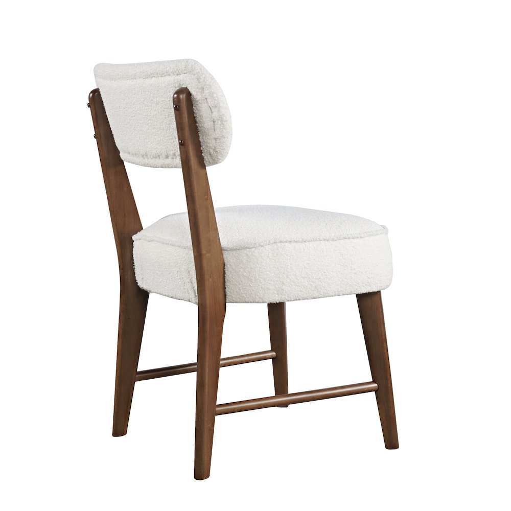Wes Mid-Century Modern Boucle Upholstery Dining Chair (Set of 2)