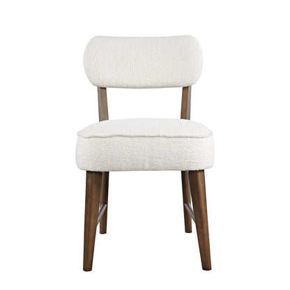Wes Mid-Century Modern Boucle Upholstery Dining Chair (Set of 2)