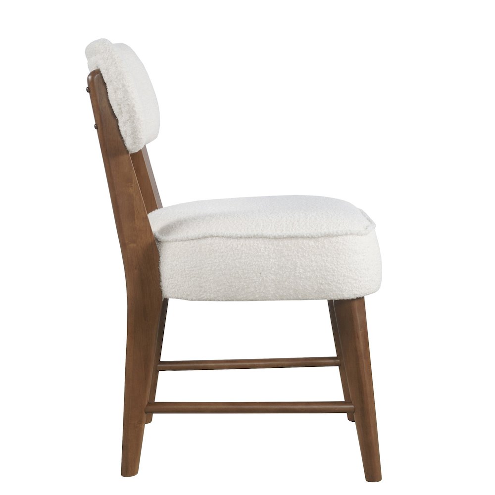 Wes Mid-Century Modern Boucle Upholstery Dining Chair (Set of 2)