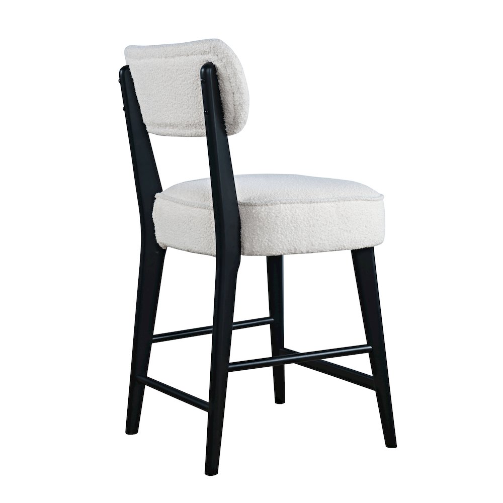 Wes Mid-Century Modern Boucle Upholstery Counter Barstool (Set of 2)