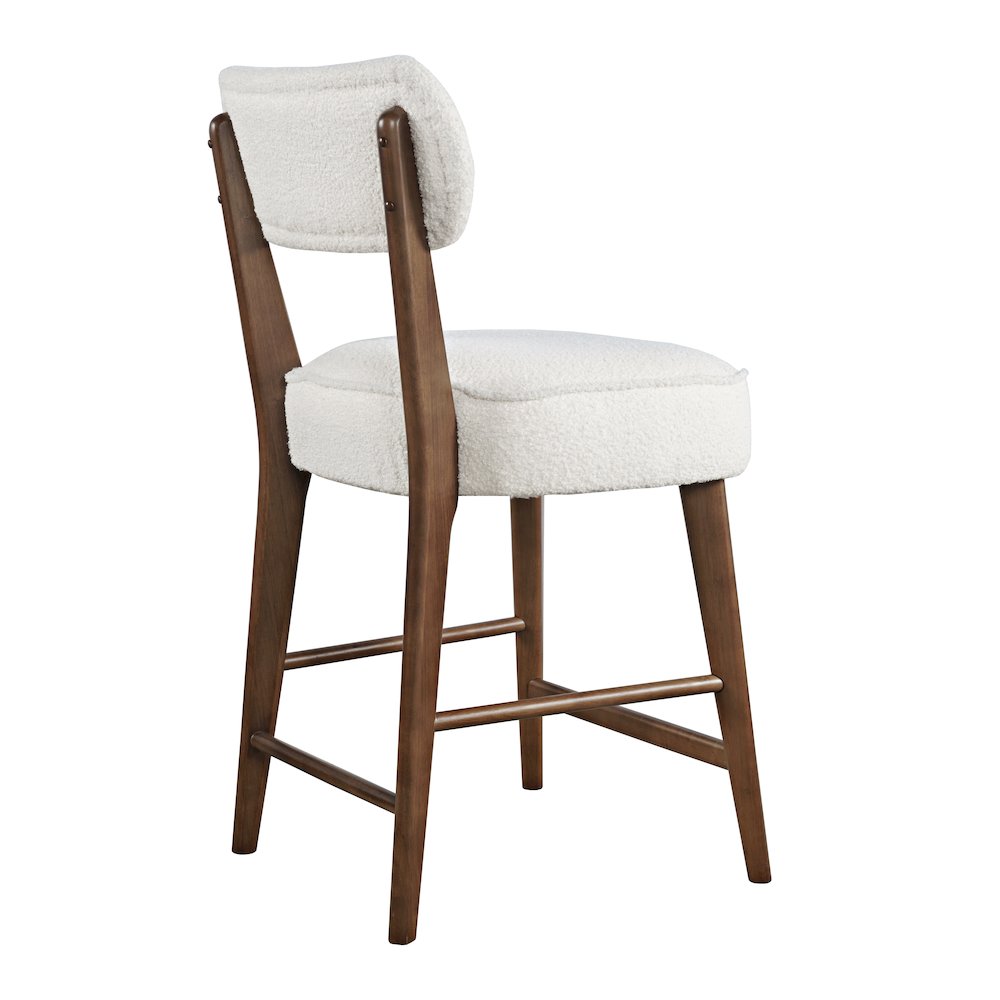 Wes Mid-Century Modern Boucle Upholstery Counter Barstool (Set of 2)