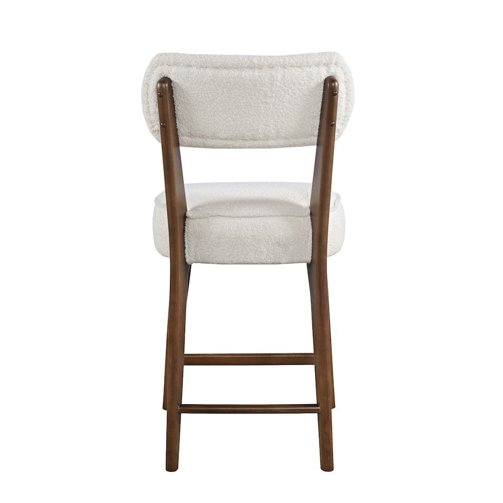 Wes Mid-Century Modern Boucle Upholstery Counter Barstool (Set of 2)