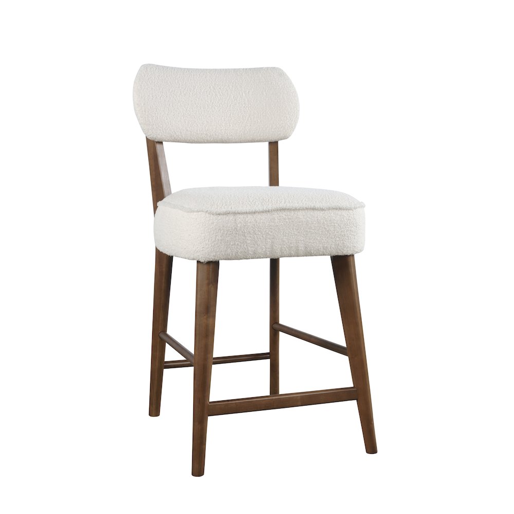 Wes Mid-Century Modern Boucle Upholstery Counter Barstool (Set of 2)