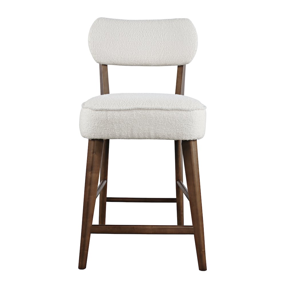 Wes Mid-Century Modern Boucle Upholstery Counter Barstool (Set of 2)