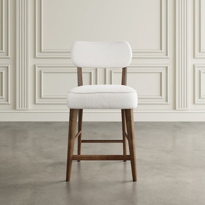 Wes Mid-Century Modern Boucle Upholstery Counter Barstool (Set of 2)