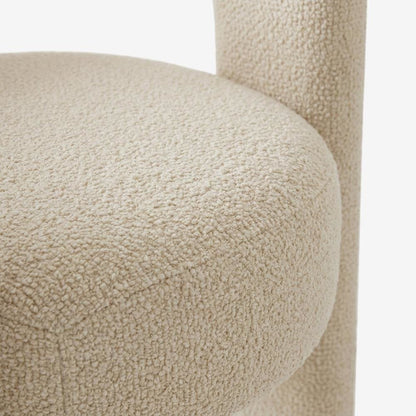 Modern Upholstered Counter Stool, Iron Frame, Natural, Set of 6