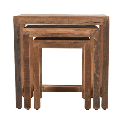 Reclamation Rustic Reclaimed Solid Wood Three-Piece Nesting Tables
