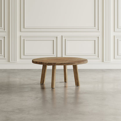 Reclamation 36" Round Rustic Reclaimed Solid Wood Coffee Table
