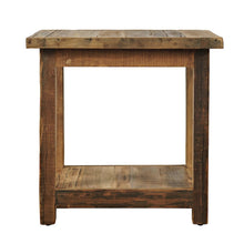 Reclamation Rustic Reclaimed Solid Wood Chairside End Table with Storage Shelf